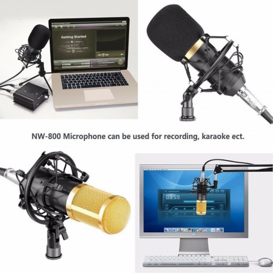 BM800 Professional Condenser Microphone Studio Broadcasting Singing Microphone Audio Recording Mic