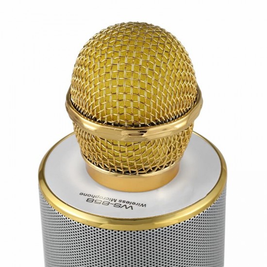 WS858 bluetooth Micrphone Wireless Microphone Handheld Karaoke Voice Record TF Card Portable Home Outdoors Music Microphone Speaker WS858 bluetooth Micrphone Wireless Microphone Handheld Karaoke Voice Record TF Card Portable Home Outdoors Music Microphone Speaker