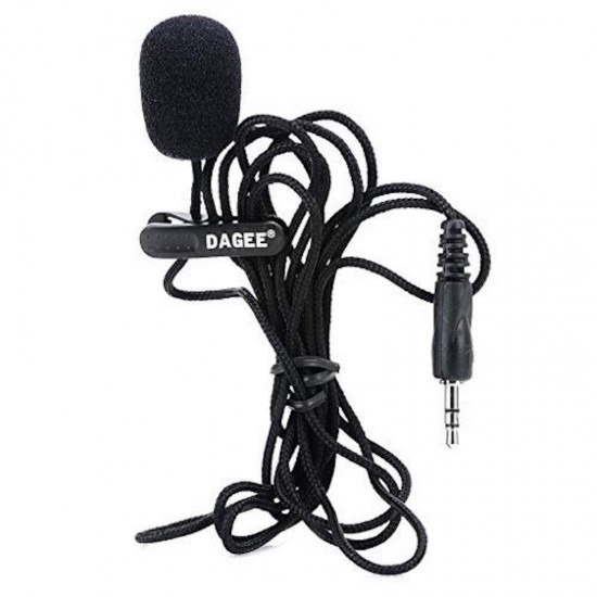 DG-001 Portable Mini 3.5mm Jack Lapel Clip Microphone for Recording Speech Teaching