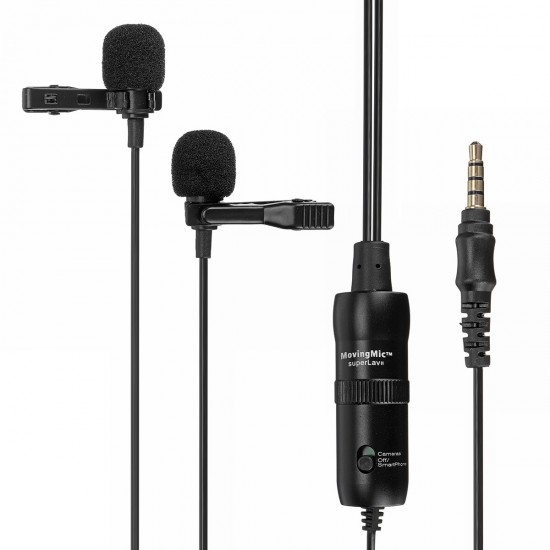 Dual Head Collar Clip Micrphone Interview Record Lecture Short Video 3.5mm Micrphone Dual Head Collar Clip Micrphone Interview Record Lecture Short Video 3.5mm Micrphone