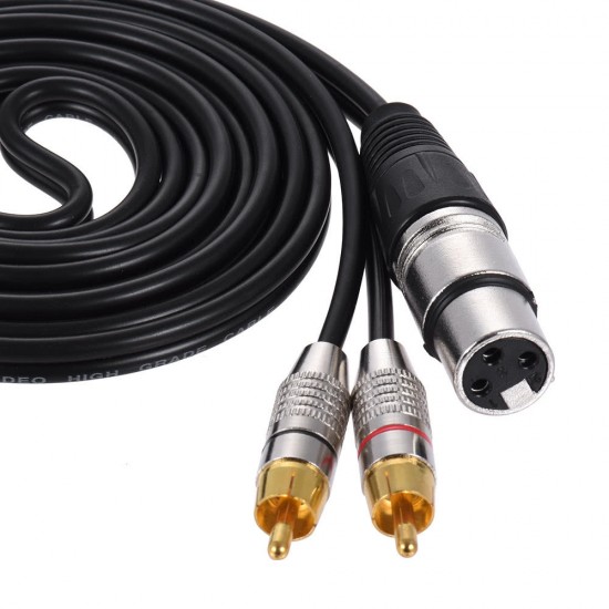 Dual RCA Male to XLR Female Plug Stereo Audio Cable for Microphone Audio Mixer Speaker Amplifiers
