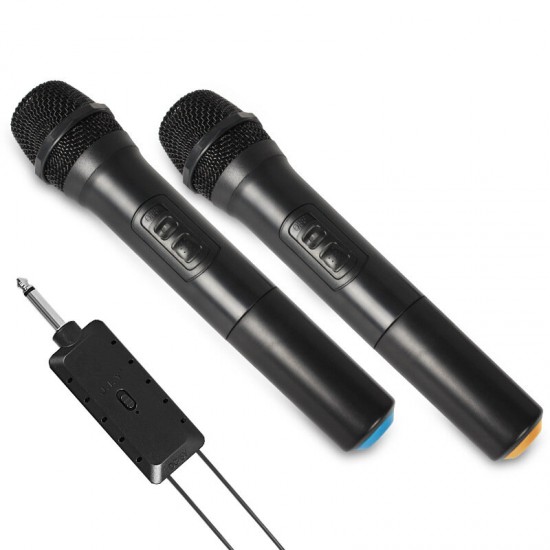 Dual UHF Wireless Microphone Mobile Phone One for Two Live Broadcast Home Conference Audio TV Computer Microphone with bluetooth Receiver