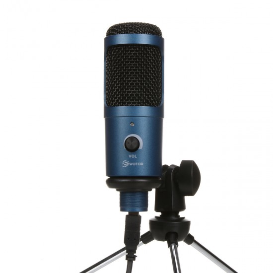 USB Condenser Microphone 192KHZ 24 Bit Plug Play Computer Microphone Podcast Vocal Recording Mic for Laptop Desktop PC