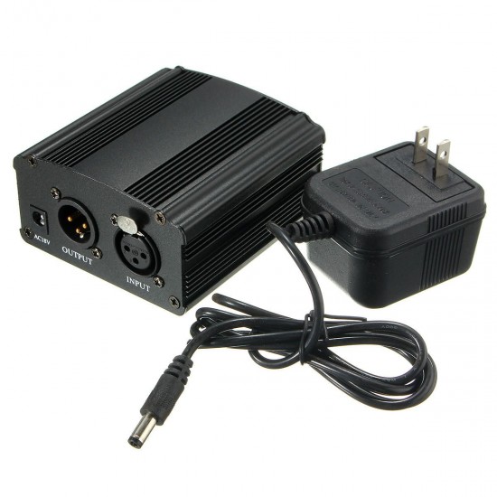 EYS-E001 48V Phantom Power Supply Adapter 220V for Condenser Mic Microphone EYS-E001 48V Phantom Power Supply Adapter 220V for Condenser Mic Microphone