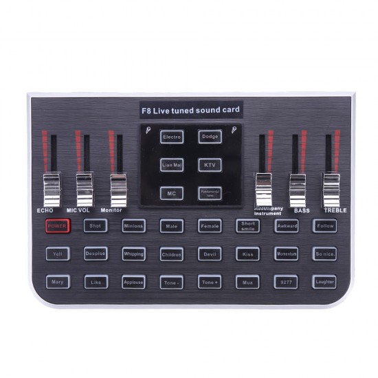 F8 4 Modes Studio Audio Mixer Microphone Webcast Entertainment Streamer Live Sound Card for Phone Computer PC F8 4 Modes Studio Audio Mixer Microphone Webcast Entertainment Streamer Live Sound Card for Phone Computer PC
