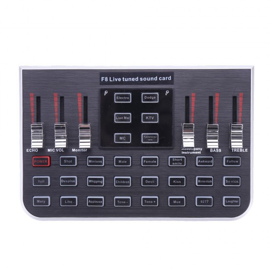 F8 4 Modes Studio Audio Mixer Microphone Webcast Entertainment Streamer Live Sound Card for Phone Computer PC