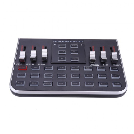 F8 4 Modes Studio Audio Mixer Microphone Webcast Entertainment Streamer Live Sound Card for Phone Computer PC F8 4 Modes Studio Audio Mixer Microphone Webcast Entertainment Streamer Live Sound Card for Phone Computer PC