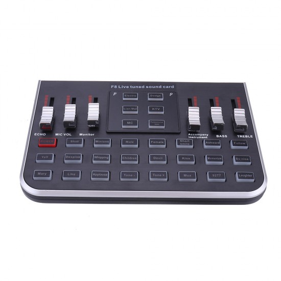 F8 4 Modes Studio Audio Mixer Microphone Webcast Entertainment Streamer Live Sound Card for Phone Computer PC