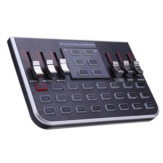 F8 4 Modes Studio Audio Mixer Microphone Webcast Entertainment Streamer Live Sound Card for Phone Computer PC