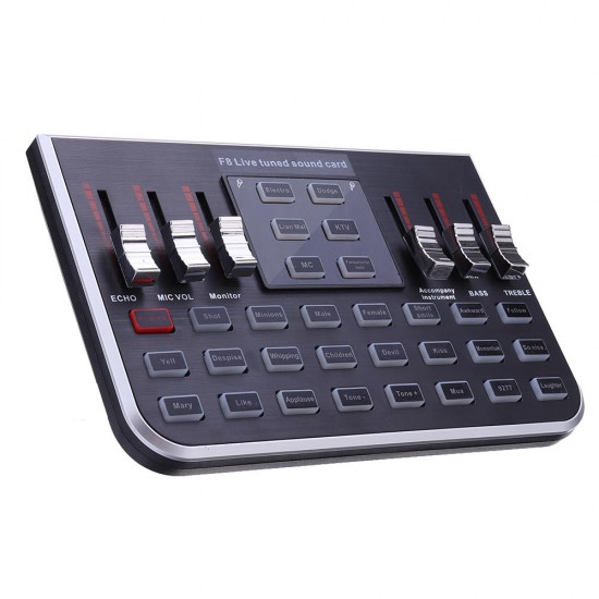 F8 4 Modes Studio Audio Mixer Microphone Webcast Entertainment Streamer Live Sound Card for Phone Computer PC F8 4 Modes Studio Audio Mixer Microphone Webcast Entertainment Streamer Live Sound Card for Phone Computer PC