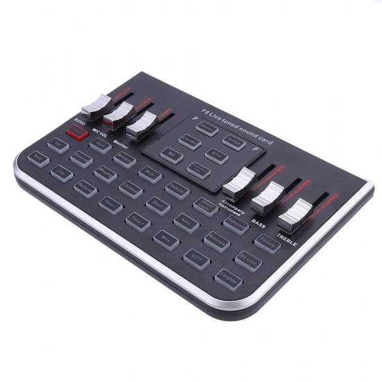 F8 4 Modes Studio Audio Mixer Microphone Webcast Entertainment Streamer Live Sound Card for Phone Computer PC F8 4 Modes Studio Audio Mixer Microphone Webcast Entertainment Streamer Live Sound Card for Phone Computer PC