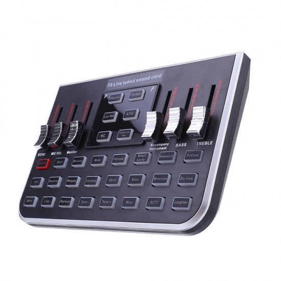 F8 4 Modes Studio Audio Mixer Microphone Webcast Entertainment Streamer Live Sound Card for Phone Computer PC F8 4 Modes Studio Audio Mixer Microphone Webcast Entertainment Streamer Live Sound Card for Phone Computer PC