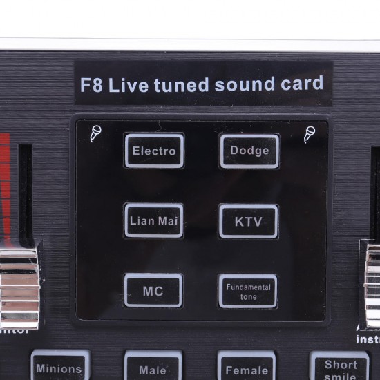 F8 4 Modes Studio Audio Mixer Microphone Webcast Entertainment Streamer Live Sound Card for Phone Computer PC F8 4 Modes Studio Audio Mixer Microphone Webcast Entertainment Streamer Live Sound Card for Phone Computer PC