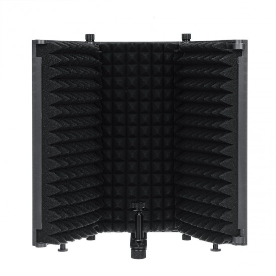 Foldable Microphone Acoustic Isolation Shield Acoustic Foams Studio Panel for Recording Live Broadcast