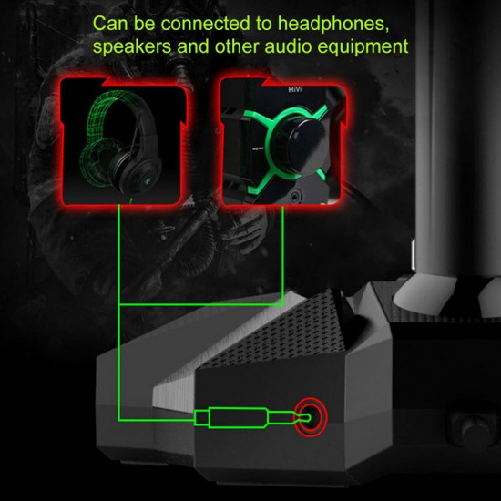 GK Multifunctional USB 3.5mm LED Wired Omnidirectionnel Game Microphone with Dual Mics with HD Smart Sound Card for Computer Laptop GK Multifunctional USB 3.5mm LED Wired Omnidirectionnel Game Microphone with Dual Mics with HD Smart Sound Card for Computer Laptop