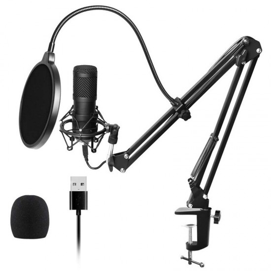 BM-800USB Professional 192KHz/24Bit HD Free Drive USB Condenser Microphone Kit with Stand Mount