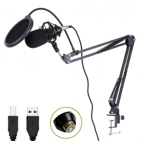 BM-800USB Professional 192KHz/24Bit HD Free Drive USB Condenser Microphone Kit with Stand Mount BM-800USB Professional 192KHz/24Bit HD Free Drive USB Condenser Microphone Kit with Stand Mount