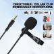 Lavalier Condenser Microphone Live Microphone 3.5mm Wired Mini Clip Mic for Phone Audio Video Recorder Laptop