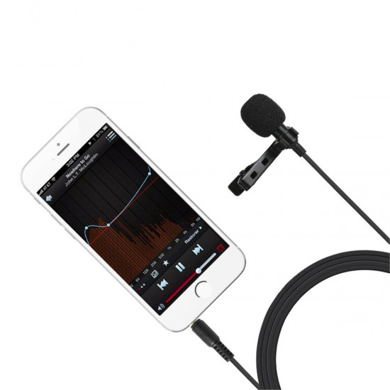 Lavalier Condenser Microphone Live Microphone 3.5mm Wired Mini Clip Mic for Phone Audio Video Recorder Laptop