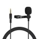 Lavalier Condenser Microphone Live Microphone 3.5mm Wired Mini Clip Mic for Phone Audio Video Recorder Laptop