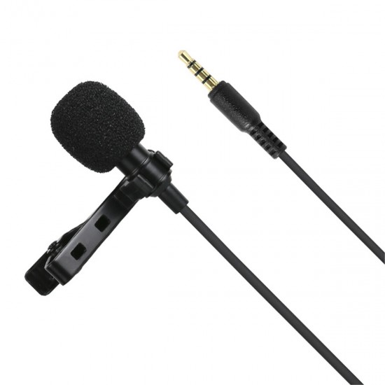 Lavalier Condenser Microphone Live Microphone 3.5mm Wired Mini Clip Mic for Phone Audio Video Recorder Laptop