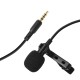 Lavalier Condenser Microphone Live Microphone 3.5mm Wired Mini Clip Mic for Phone Audio Video Recorder Laptop