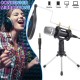 Live Microphone Condenser Microphone Wired Singing Recording Broadcasting Podcast MIC with Tripod Stand for PC Laptop Phone Live Microphone Condenser Microphone Wired Singing Recording Broadcasting Podcast MIC with Tripod Stand for PC Laptop Phone