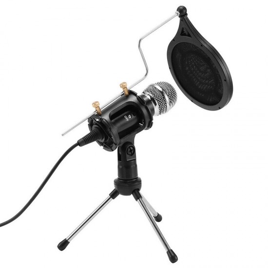 Live Microphone Condenser Microphone Wired Singing Recording Broadcasting Podcast MIC with Tripod Stand for PC Laptop Phone Live Microphone Condenser Microphone Wired Singing Recording Broadcasting Podcast MIC with Tripod Stand for PC Laptop Phone