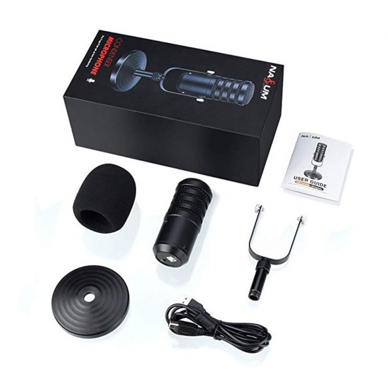 USB Condenser Microphone Metal Recording Mic for Computer Podcasting Interviews Field Recordings Conference Calls Live