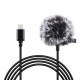 Mini 1.5m 8Pin Jack Lavalier Wired Condenser Recording Microphone for Live Vlog Phone