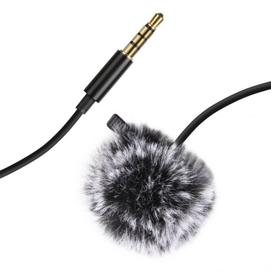 PU3045 3.5mm Wired Microphone 3M Lavalier Omnidirectional Condenser Mic Recording Vlogging Video Microphone