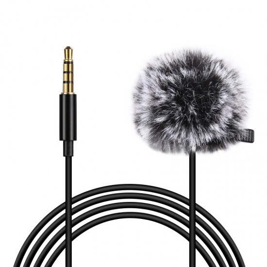 PU3046 Lavalier Micrphone Portable 6M 3.5mm Jack Microphone Clip-on Wired Condenser Light Lapel Microphone for Recording Speech Live Video