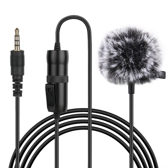 PU427 6M 3.5mm Jack Microphone M1 Omnidirectional Condenser Microphone Recording Live Vlogging Video Lavalier Microphone