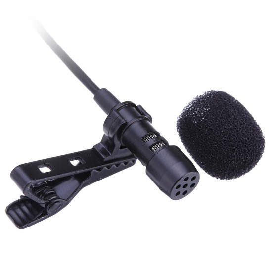 Portable 3.5mm Jack Clip-on Wired Condenser Lapel Microphone for Recording Speech Portable 3.5mm Jack Clip-on Wired Condenser Lapel Microphone for Recording Speech