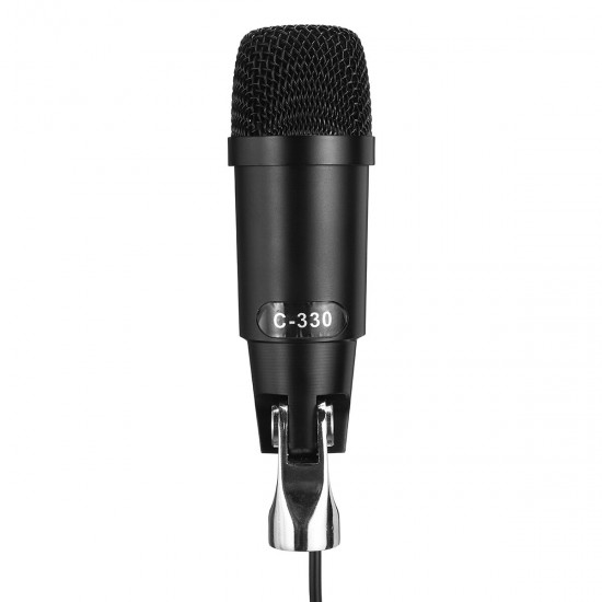 Professional 30Hz-20KHz Dynamic Cardioid Capacitive USB Wired Microphone Mic with Desktop Tripod for Stage Karaoke Public Speaking