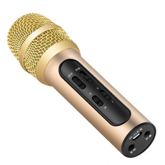 Professional Karaoke Condenser Microphone Portable with ECHO Sound Card for Mobile Phone Broadcast Live