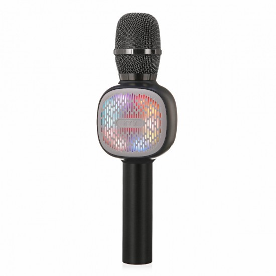 Wireless Bluetooth Karaoke Microphone Portable KTV Speaker Recorder with LED Dance Lights