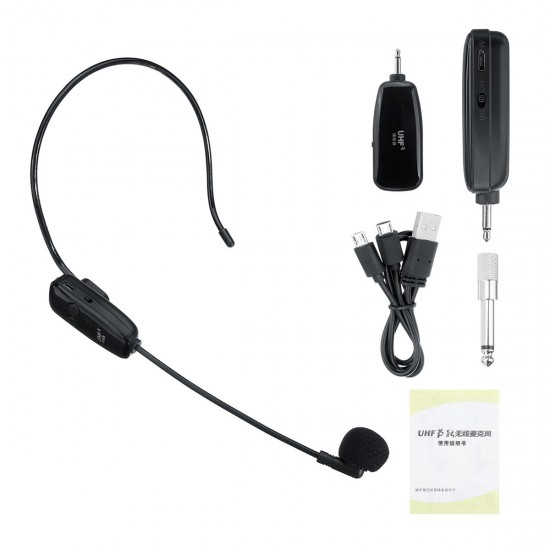 UHF 2 in 1 2.4G Wireless Mic Headset Noise Cancelling Microphone with Receiver Plug Stable Sign Receiver UHF 2 in 1 2.4G Wireless Mic Headset Noise Cancelling Microphone with Receiver Plug Stable Sign Receiver