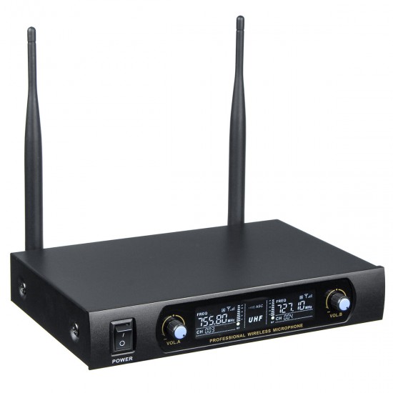 UHF Receiver 2 Channel Wireless Microphone System Bass Good Sounds KTV Party Sing Home Entertainment UHF Receiver 2 Channel Wireless Microphone System Bass Good Sounds KTV Party Sing Home Entertainment