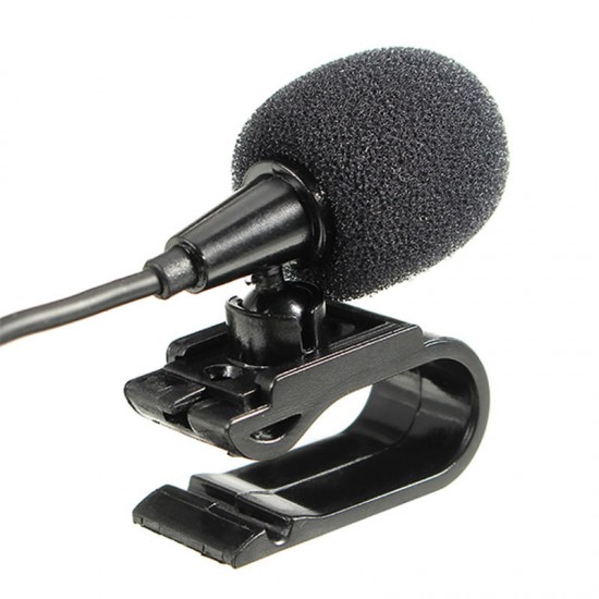 Universal 3.5mm Stereo Mini Car External Mic Wired Microphone with Fixing Clip