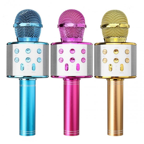 WS858 bluetooth 4.0 Wireless Microphone Speaker KTV Karaoke Player for Youtube Tiktok Live Broadcast