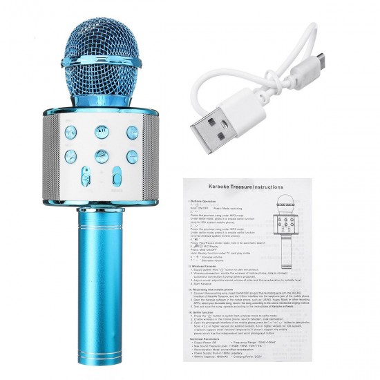 WS858 bluetooth 4.0 Wireless Microphone Speaker KTV Karaoke Player for Youtube Tiktok Live Broadcast