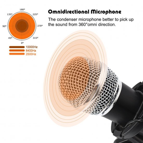 X-01 Mini Condenser Microphone 3.5mm Recording Mic for Computer PC Karaoke for Chat Skype YouTube Games