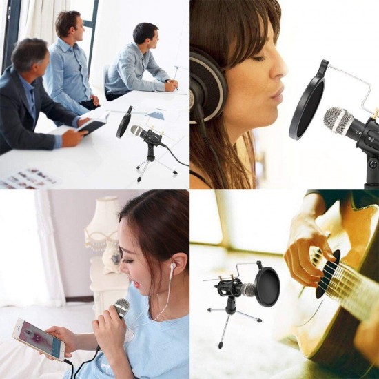 X-01 Mini Condenser Microphone 3.5mm Recording Mic for Computer PC Karaoke for Chat Skype YouTube Games