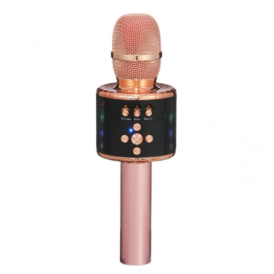 bluetooth Wireless Karaoke Microphone Handheld Microphone with Dynamic Light for Children and Adults with Speaker Recording Radio