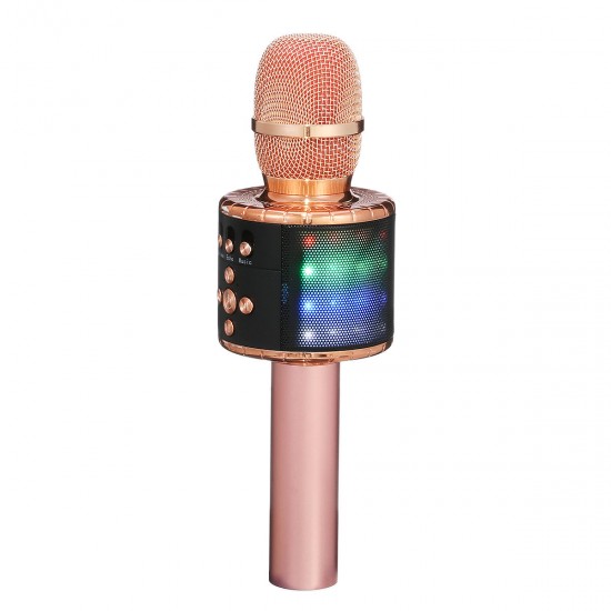 bluetooth Wireless Karaoke Microphone Handheld Microphone with Dynamic Light for Children and Adults with Speaker Recording Radio