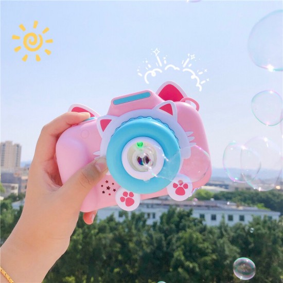 Bubble Machine Toy Children Fully-Automatic Bubble Blowing Camera Music Lighting