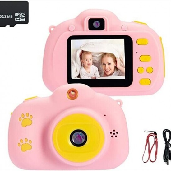 Children Fun Camera with Memory Card USB Rechargeable Child Cameras with HP IPS Digital Screen Mini Toy Gift Kids Camera