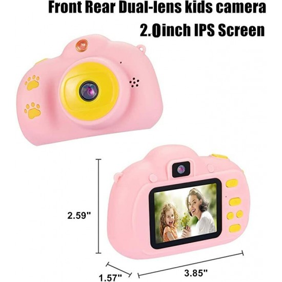 Children Fun Camera with Memory Card USB Rechargeable Child Cameras with HP IPS Digital Screen Mini Toy Gift Kids Camera