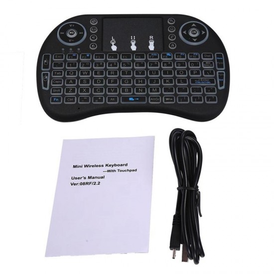 2.4GHz Wireless 7 Colors Rainbow Backlight Keyboard With Touchpad Mouse For TV Box/Smart TV/PC